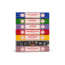 Satya Incense Gift Collection – Handcrafted Assorted Incense Sticks for Meditation, Relaxation & Yoga – 15 g Each (Pack of 7, Floral)