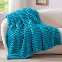 BEDELITE Cuddly Fluffy Blanket 150 x 200 cm Soft XL Flannel Blankets Turqu