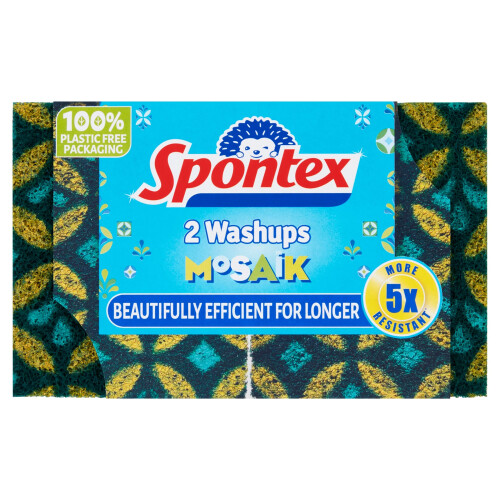 Spontex Washups Mosaik Sponge Scourers 2pk 1