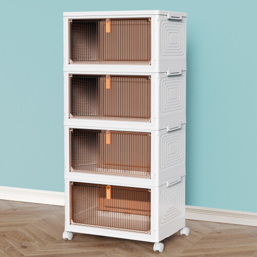 TidyTrove Storage Boxes with Lids 23L/4 Tier, Plastic Storage Box with Lid 1