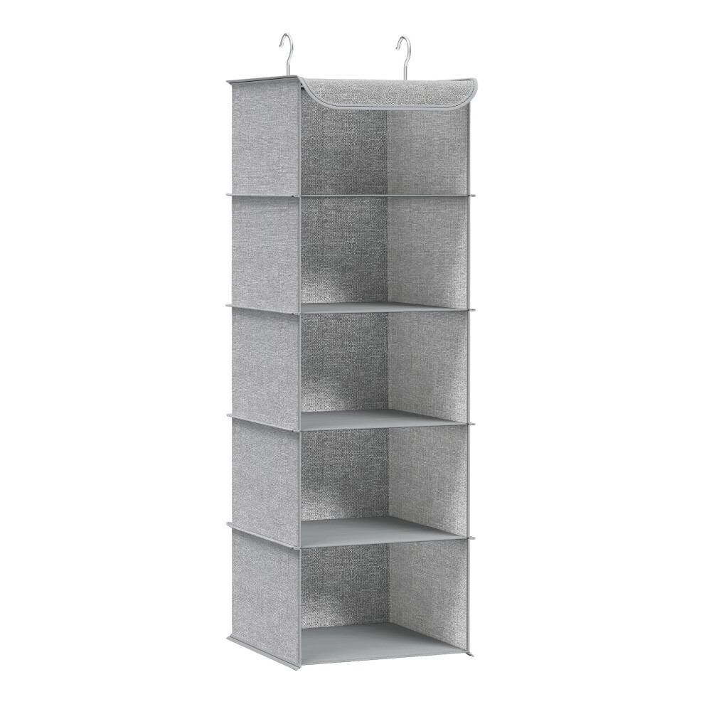 Songmics Hanging Wardrobe Storage Organiser Hanging Storage Shelves Foldabl