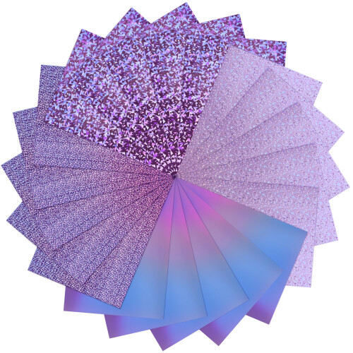 A4 Purple Mixed Pattern Mirror Cardstock Paper 20 Sheets 4 Patterns 250gsm9