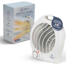 CUQOO Fan and Heater 2 in One | 2KW White Flat Portable Electric Heaters