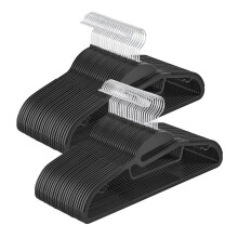 SONGMICS Set of 50 Plastic Hangers Coat Hangers with UShaped Opening SpaceS
