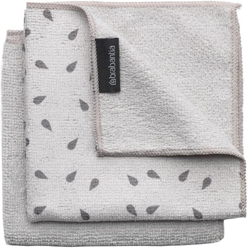 Brabantia Brabantia 117688 Microfibre Cleaning Cloths x 2 Machine Washable Light Grey