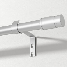 TRAROD Silver Curtain Pole for Windows 81236 cm Curtain Poles Set with Brac