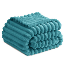 RUIKASI Fleece Throw Blanket for Sofa Single Fluffy Teal Throws for Sofas