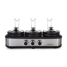 Morphy Richards 39L TrioServe Three Pot Slow Cooker Ceramic Pots 3 Heat Set