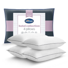 Silentnight Luxury Hotel Collection Piped Pillow - Hotel Quality Stylish Pillow Soft Medium Support for Back & Side Sleepers - Filled with Finest Fibr