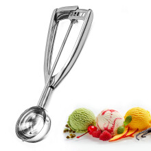 Bixel Ice Cream Scoops with Easy Trigger - Small Sized (4cm) 304 Stainless Steel Cookie Scoop for Meatballs, Mellon Balls, Mashed Potatoes and Muffin