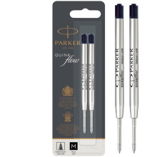 Parker Ballpoint Pen Refills Medium Point Black QUINKflow Ink 2 Count