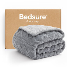 Bedsure Sherpa Fleece Throw Blanket Super Soft Cozy Warm Jacquard Sofa Th