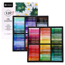 Artecho Oil Pastels Set of 120 Colors, Including 6 Neon Pastels, Soft Oil Pastels for Art Painting, Drawing, Blending, Art Supplies for Artists