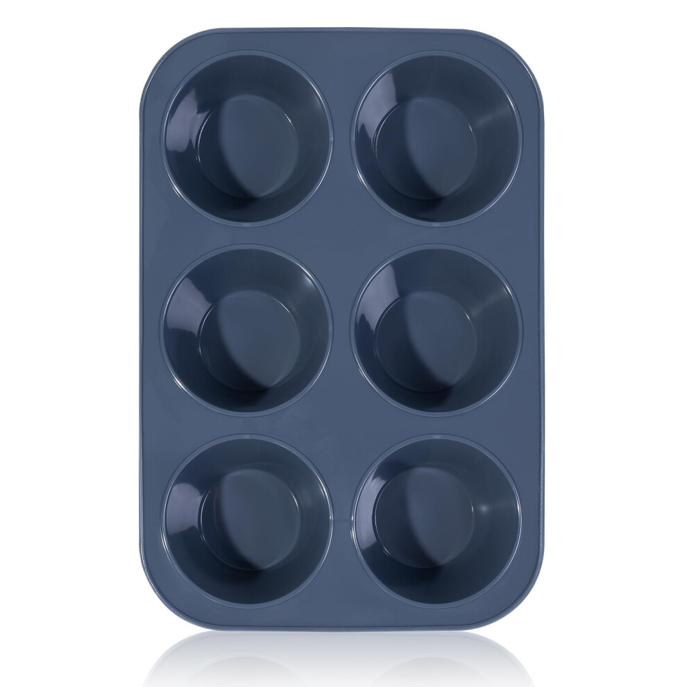 Folksy Super Kitchen Deep And Jumbo Muffin Tray 6 Cup Large Silicone Muffins Pan Nonstick Giant