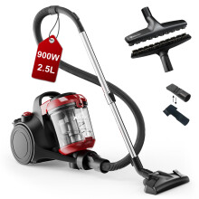 Akitas C10 Parquet Bagless Vacuum Cleaner Cylinder 900W With German Wessel Werk Large 32cm Width Horse Hair Hard Floor Nozzles