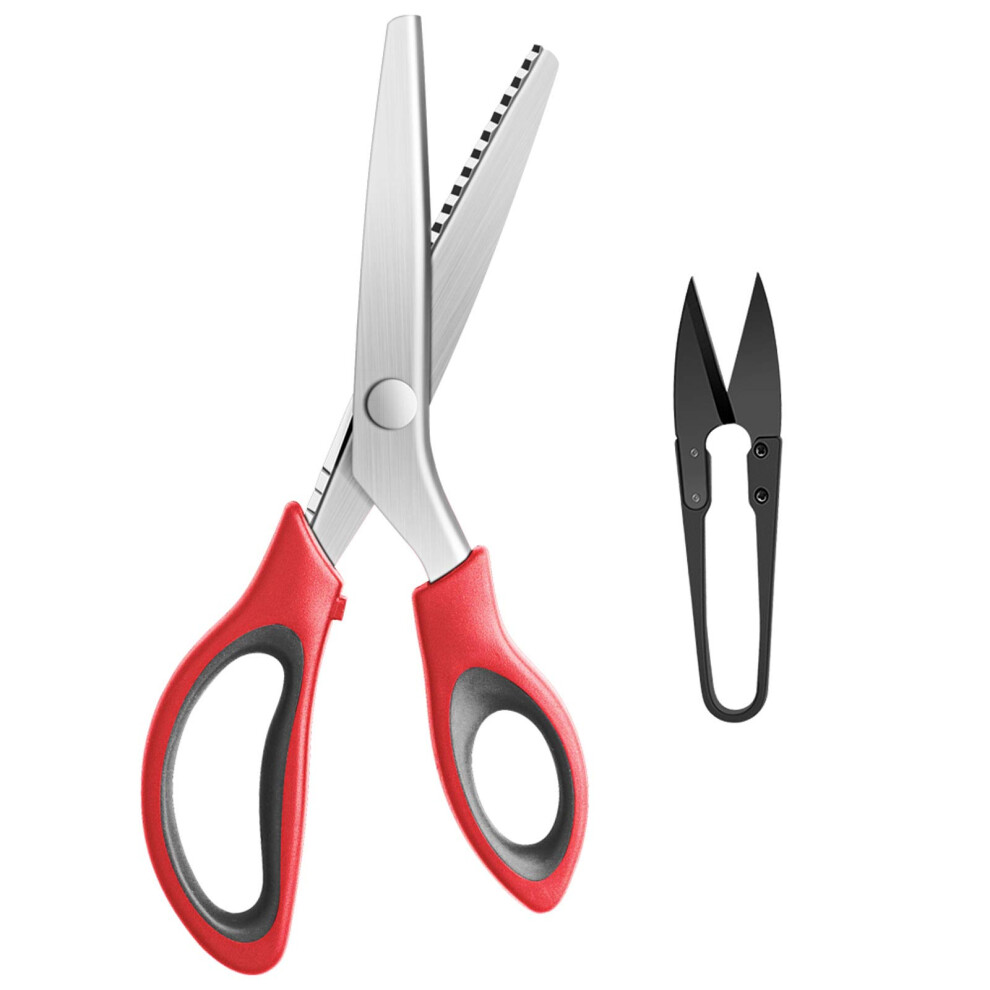 Kuoniiy Pinking Shears Serrated Comfort Grips Handled Professional Dressmak