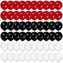 60pcs 12inch Red White and Black Balloons Red Black and White Latex Balloon