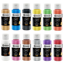 Artecho Metallic Acrylic Paint Set 12 Colors 2 Oz59ml For Wood Fabric Canv