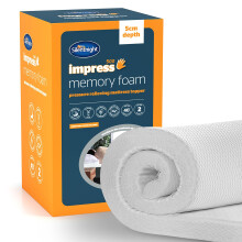 Silentnight Impress Memory Foam Mattress Topper 5cm Deep Luxury Orthopaedi