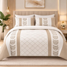 Lazzaro 4 Pcs Double Duvet Set with Matching Black Double Fitted Sheet 40 c