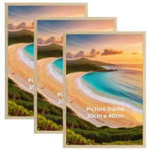 Hoikwo 30x40 Picture Frame Oak Pack of 3 Wall Mount Frame 30x40cm for Home
