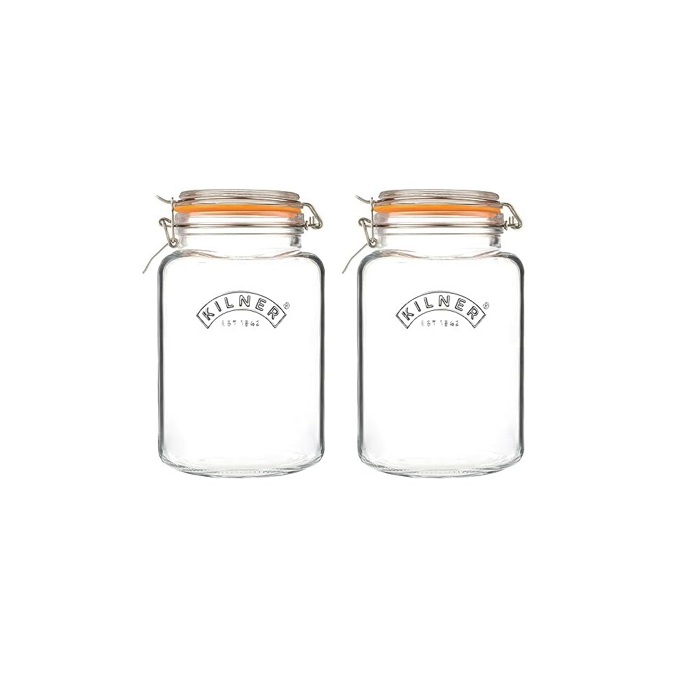 Kilner Clip Top Jar 3L 3000Ml Airtight Glass Jar For Preserving Whole Fruit