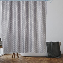 VIROSA GreyYellow Leaves Shower Curtain for Bathroom Anti Mould Mildew Resi
