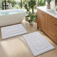 DEXI Bath Mat Sets 2 Piece 50 x 80 cm Extra Soft Absorbent Microfiber NonSl