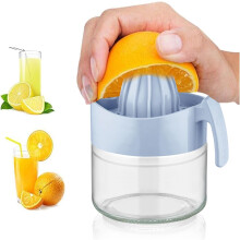 Best House | Lemon Squeezer | Manual Lemon Citrus Juicer | 300 ml | BLUE | Multifunctional Glass Fruit Juicer | Lemon Lime Orange Citrus Squeezer Man