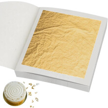 xQzit Edible Gold Leaf Sheets, 10 Pack, 4.33 x 4.33 cm – Genuine Gold Leaf for Cakes, Cake Decorating, Desserts & Chocolate