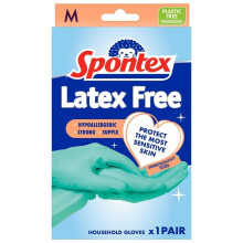 Spontex Latex Free Gloves | Medium | Hypoallergenic for Sensitive Skin | 1 Pair