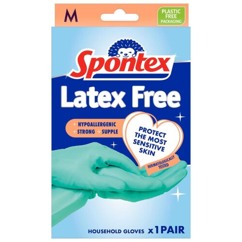 Spontex Latex Free Gloves | Medium | Hypoallergenic for Sensitive