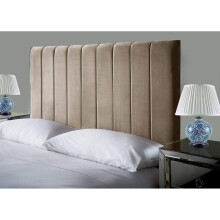 Affordable Luxury Portland Lined Headboards in Elegant Plush Velvet Fabric, for Divan Beds, Bedroom and Hotel Furniture (3FT Single- Height 24", Pebbl