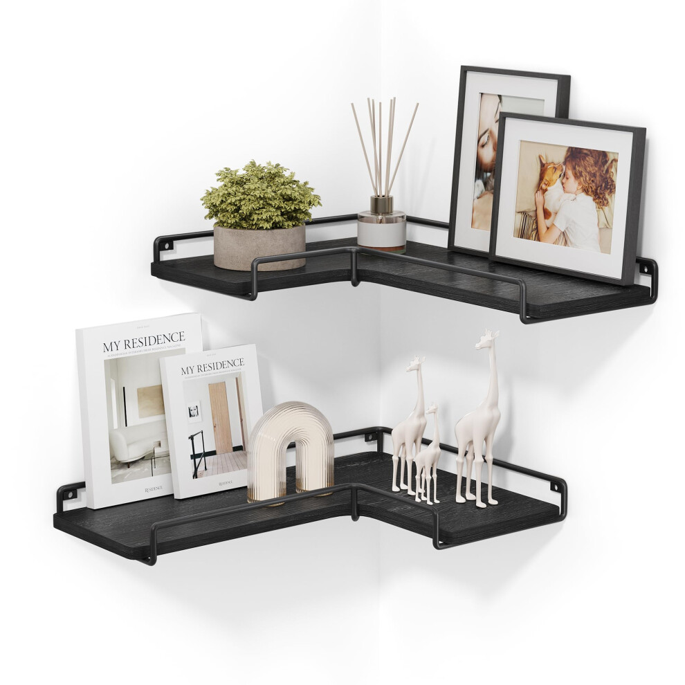 Vasagle Floating Shelves Set Of 2 Lshaped Corner Shelves For Wall Corner Wa