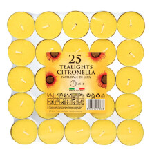 Price's Candles Citronella Scented Tealights Pack of 25 Long Burning Outdoor Tea Light Candles for Garden BBQ Camping Patio & Outdoor Use