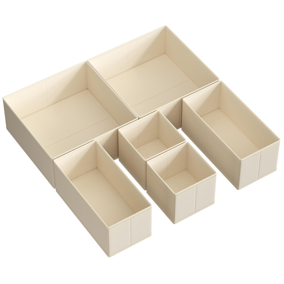 Songmics Drawer Organisers Dresser Dividers Set Of 6 Foldable Fabric Storag