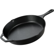 KICHLY 30.5 cm Pre-Seasoned Cast Iron Skillet Frying Pan with 2