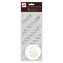Anitas Outline Stickers Verses Baby Boy Silver For Scrapbooking Card Making