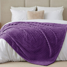 BEDELITE Cuddly Fluffy Blanket Large Soft Flannel Blankets Purple 220 x 24