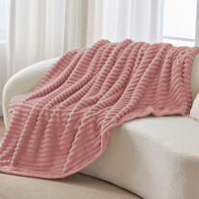 BEDELITE Fluffy Fleece Twin Blanket Rosa Couch Throw Soft Cosy Warm Blanke