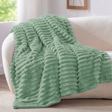 BEDELITE Fluffy Fleece Throw Blanket Salbeigrün Sofa Throw Soft Cosy Warm