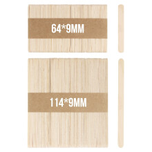 OWLKELA Pack of 100 Wooden Sticks Ice Cream Sticks Combination of Two Sizes