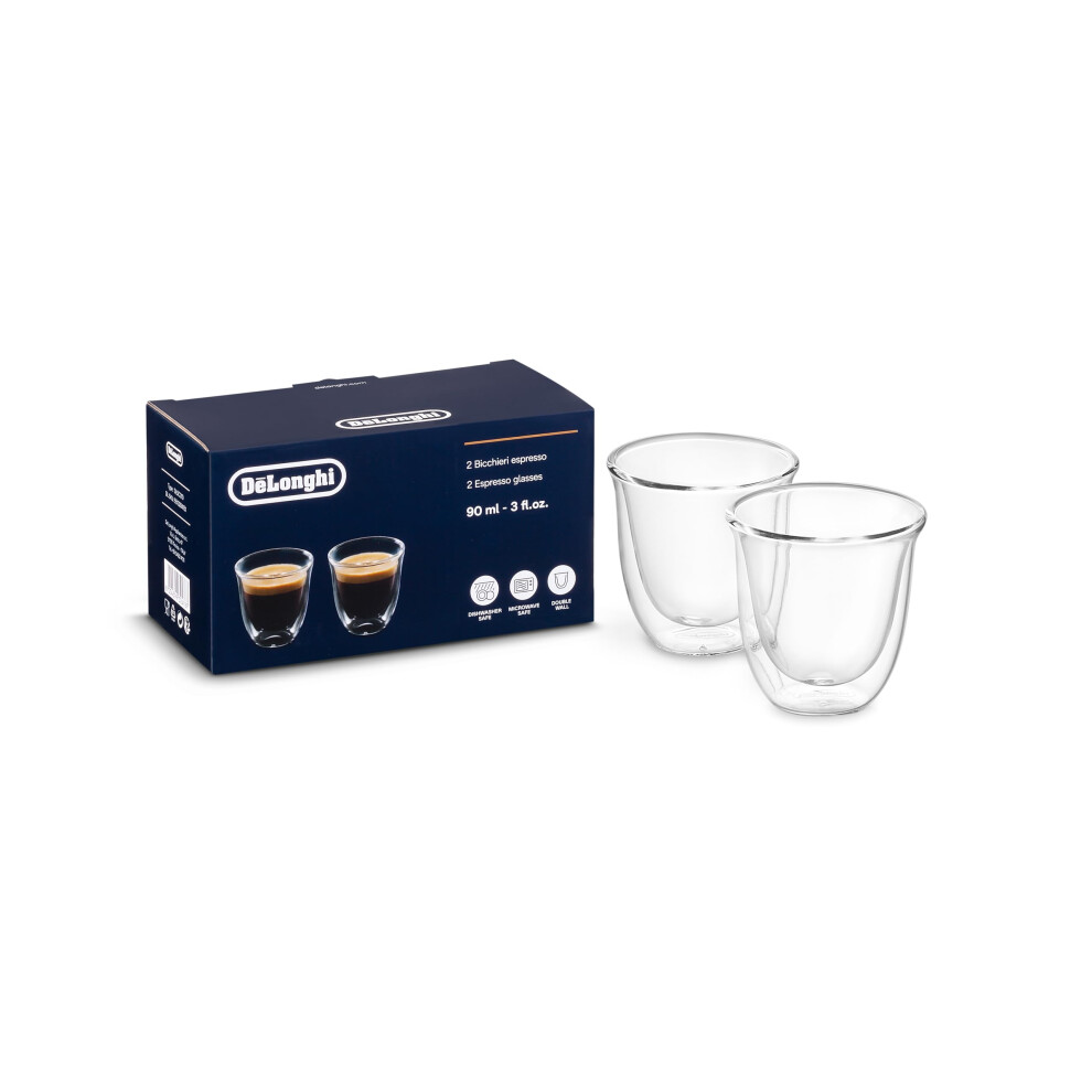 Photos - Mug / Cup De'Longhi DLSC310 double-walled espresso glass set of 2, 2 pieces  (pack of 1)