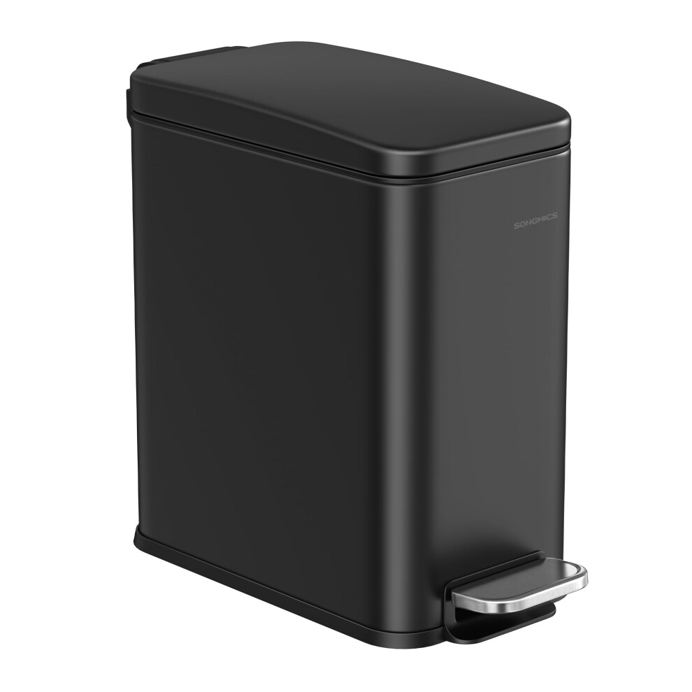 Songmics Bathroom Bin Narrow Pedal Toilet Bin With Lid Slim For Small Space