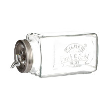 Kilner 3 Litre Glass Fridge Drinks Dispenser SpaceSaving Design with Measur