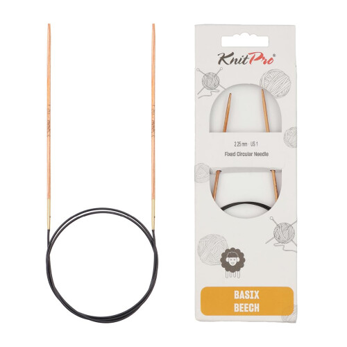 KnitPro Basix Beech Fixed Circular Needles 16" (40cm) | 2.25mm