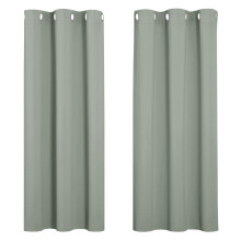PONY DANCE Small Blackout Curtains 37x36 Inch Sage Green Thermal Insulated