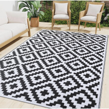 smiry Outdoor Rug Waterproof Large Garden Rugs UVResistant Outside Patio Ca