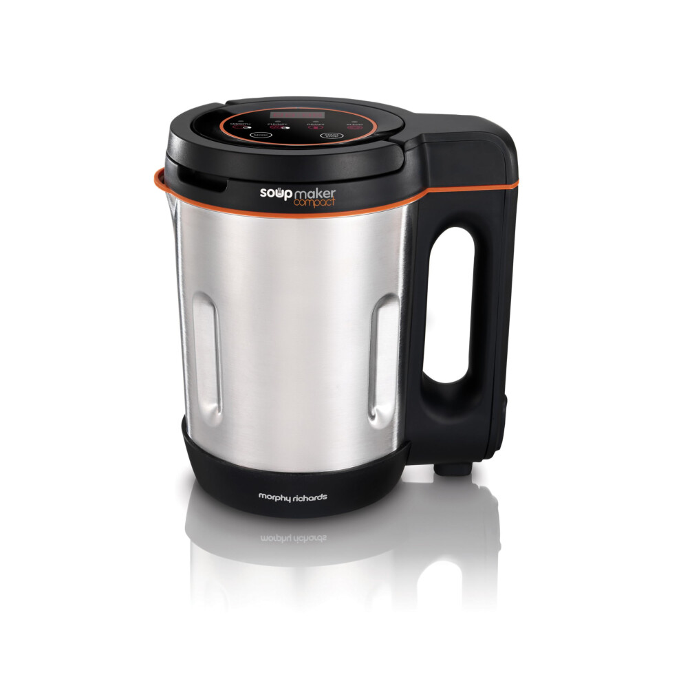 Morphy Richards Compact Soup Maker, 1L, Blend, Smooth And Chunky Soup, Smoothies, Quick And Easy Cooking, 900W, & Stainless Steel, 501021 Black