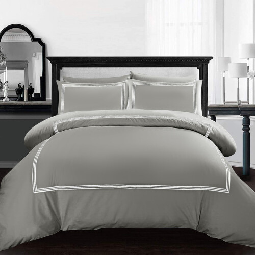 AR Ware Single Duvet Cover Set  Soft Luxury Bratta Stitch Embroidered Micro